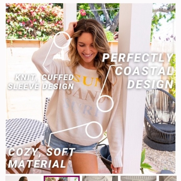 ⭐️NWT Saltwater Luxe Take me to Paradise Sun Sand Surf Sweater⭐️ - Picture 2 of 6